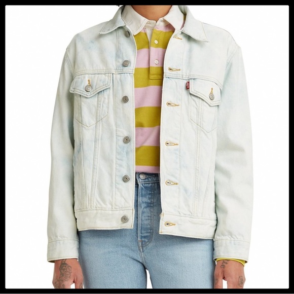 Levi's Ex Boyfriend Trucker Denim Jacket Size Small - Picture 8 of 11